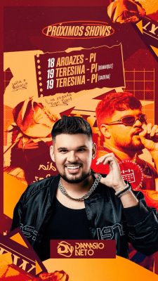 Próximos Shows Damasio Neto Agenda Atualizada PSD Editável