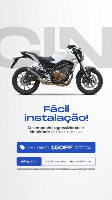 Story Acessórios para Moto Ponteira Esportiva Fácil Instalação PSD Editável