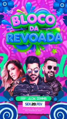 Festa Bloco da Revoada Sex 20 Fev Banner Vertical PSD Editável