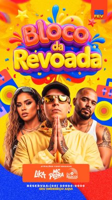 Bloco da Revoada 25 FEV Festividade Carnavalesca PSD Editável