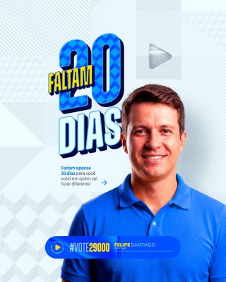 Campanha Política Faltam 20 Dias para Votar Template PSD Editável