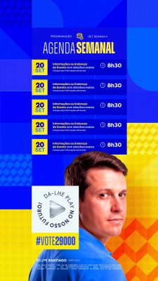 Agenda Semanal Marketing Político Programação Eventos PSD Editável