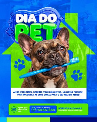 Dia do Pet Amor Você Sente Carinho Você Demonstra PSD Editável