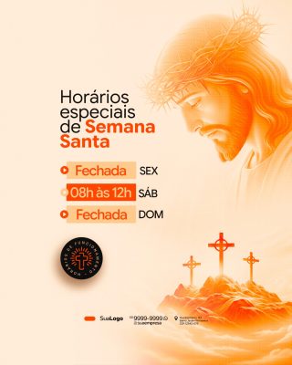Semana Santa Horários Especiais Com Jesus E Cruzes PSD Editável