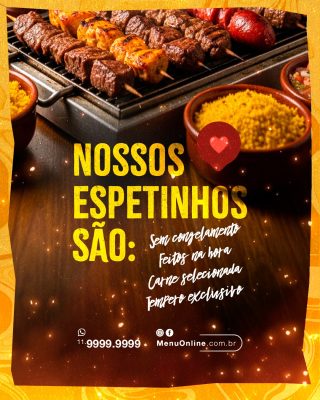 Nossos Espetinhos São Sem Congelamento PSD Editável