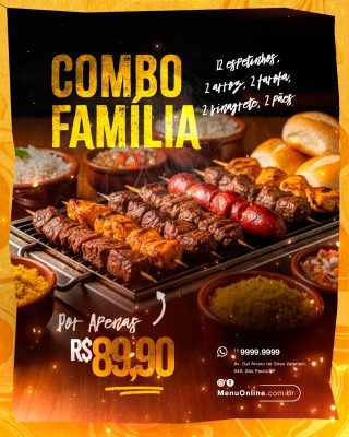 Espetinho Combo Família por Apenas R$89,90 PSD Editável