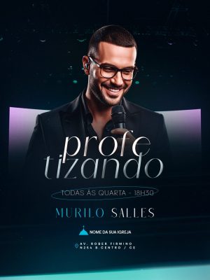 Flyer Evento Gospel com Murilo Salles Todas as Quartas 18h30 PSD Editável