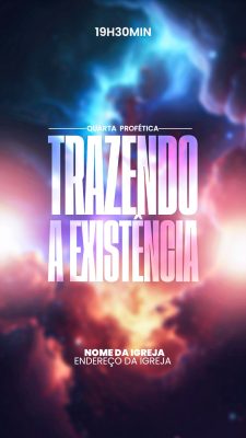 Quarta Profética Trazendo a Existência Céu Místico PSD Editável