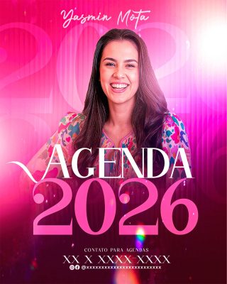 Agenda Yasmin Mota 2026 Contato para Agendamentos PSD Editável