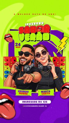 Invernou Sabor Verão Evento Moderno Balada Festiva DJs PSD Editável