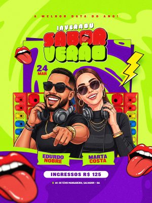 Flyer Invernou Sabor Verão Social Media Feed PSD Editável