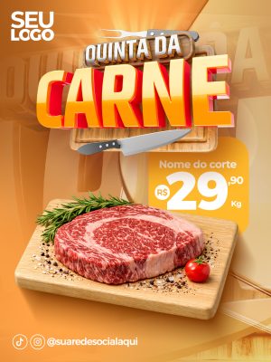 Quinta da Carne Anúncio de Preços Cortes Especiais PSD Editável