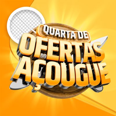 Quarta de Ofertas do Açougue Destaque 3D PSD Editável
