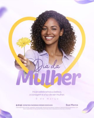 Dia da Mulher 8 de Março Celebração Especial PSD Editável