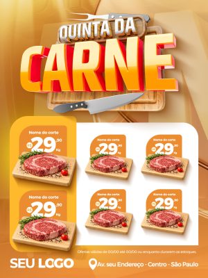Quinta da Carne Ofertas Promocionais para Açougue PSD Editável