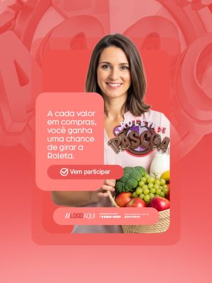 Roleta de Páscoa A Cada Valor Em Compras PSD Editável