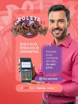 Roleta de Páscoa Aqui sua Páscoa é Diferente PSD Editável