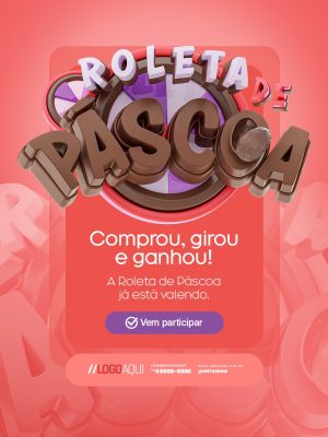 Roleta de Páscoa Comprou Girou e Ganhou PSD Editável