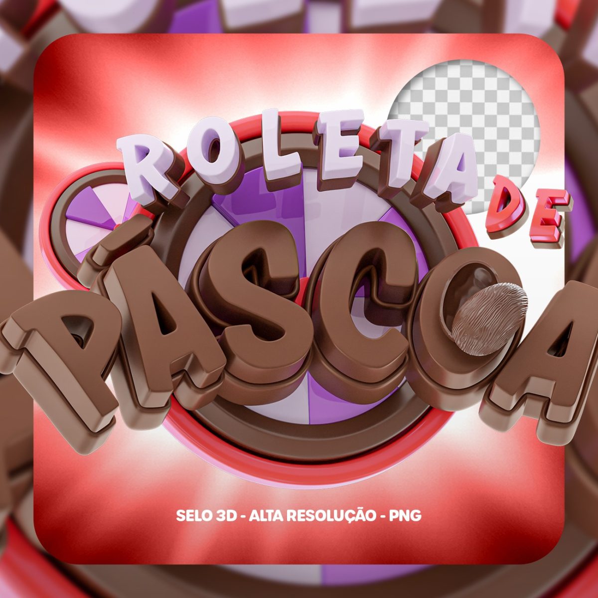 Roleta de Páscoa Selo3D PSD 