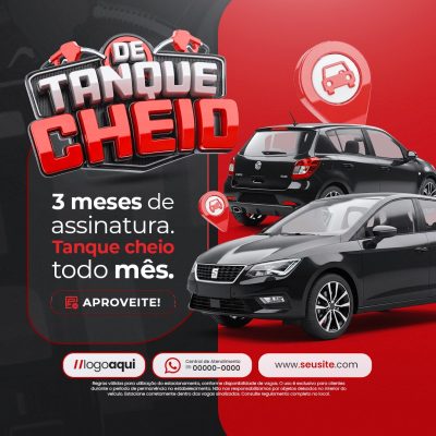 De Tanque Cheio 3 Meses de Assinatura Estacionamento PSD Editável