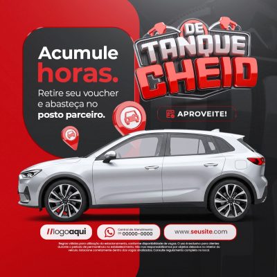 Estacionamento Acumule Horas Retire Seu Voucher De Tanque Cheio PSD Editável
