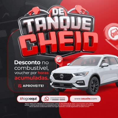Promoção De Tanque Cheio Desconto Combustível Estacionamento PSD Editável