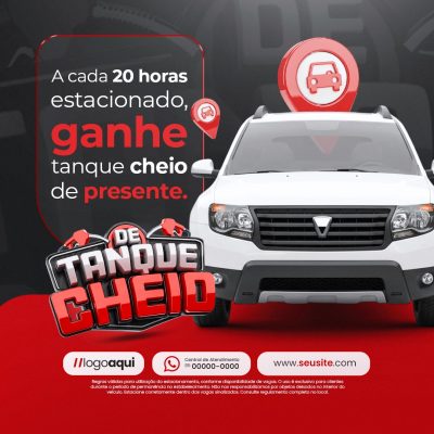 Estacionamento Ganhe Tanque Cheio de Presente PSD Editável