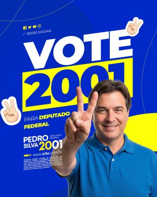 Eleições Vote 2001 Pedro Silva para Deputado Federal PSD Editável