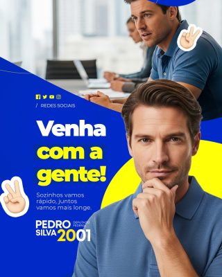 Candidato Pedro Silva Venha com a Gente Deputado Federal PSD Editável