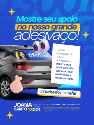 Adesivaço Mostre Seu Apoio Joana Santo Deputada Estadual PSD Editável