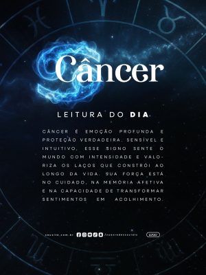 Signo Câncer Leitura do Dia Horóscopo PSD Editável