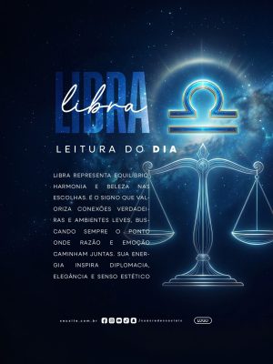 Signo Libra Leitura do Dia Horóscopo PSD Editável