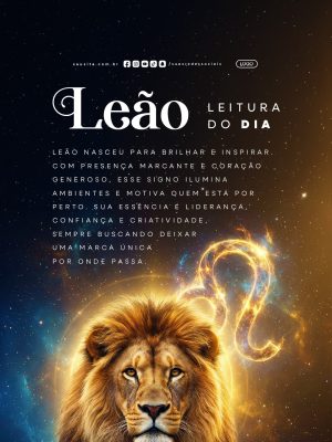 Signo Leão Leitura do Dia Horóscopo PSD Editável