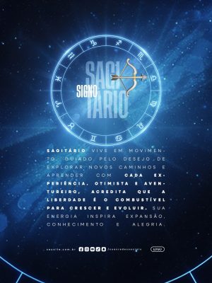 Signo Sagitário horóscopo PSD Editável