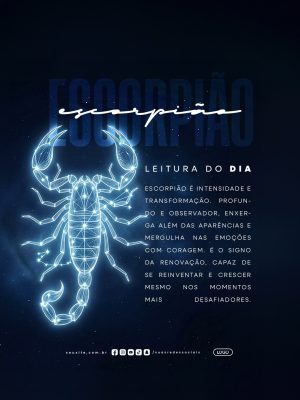 Signo Escorpião Leitura do Dia Horóscopo PSD PSD Editável