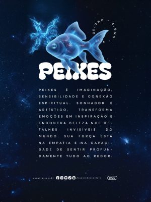 Signo Peixes Horóscopo PSD Editável