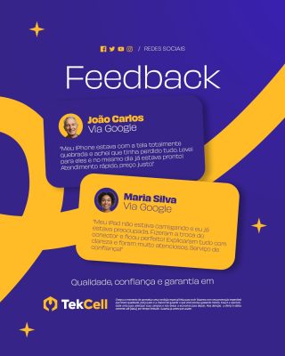 Feedback Qualidade Confiança e Garantia Assistência Técnica PSD Editável