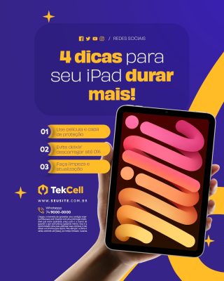 Assistência Técnica 4 Dicas para Seu iPad Durar Mais PSD Editável