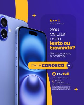 Assistência Técnica Celular Lento ou Travando Conosco PSD Editável