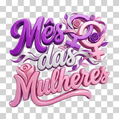 Mês das Mulheres Celebração Empoderamento Design 3D PNG Transparente