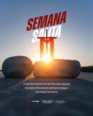 Semana Santa O Domingo da Vitoria Template Cristao PSD Editável