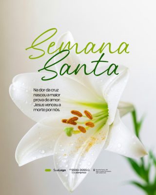 Semana Santa Na Dor da Cruz Jesus Venceu PSD Editável