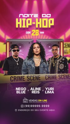 Noite do Hip-Hop DOM 28 MAR Divulgação Musical Stories PSD Editável