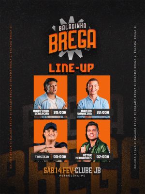 Line-up Baladinha Brega  Evento Clube JB Petrolina-PE PSD Editável