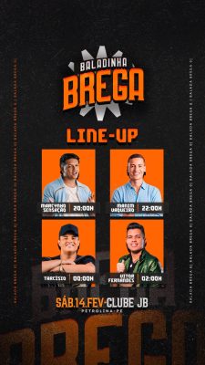 Line-Up Baladinha Breaga Marcynho Tarcísio Sábado 14 Fevereiro PSD Editável