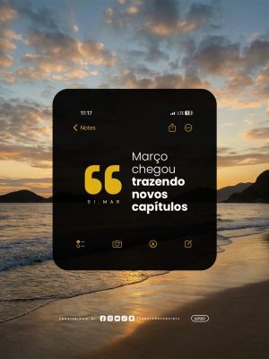 Março Chegou Trazendo Novos Capítulos Bem-Vindo Março PSD Editável