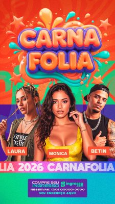Carnafolia 2026 Abadá Evento Festivo PSD Editável