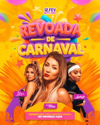 Carnaval Revoada de Carnaval 12 de Fev Sexta-feira PSD Editável
