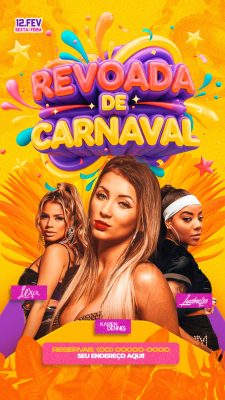 Carnaval Revoada de Carnaval 12 FEVEIRO SEXTA-FEIRA PSD Editável