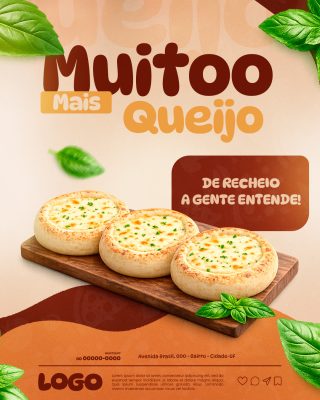 Esfiharia Muito Mais Queijo PSD Editável